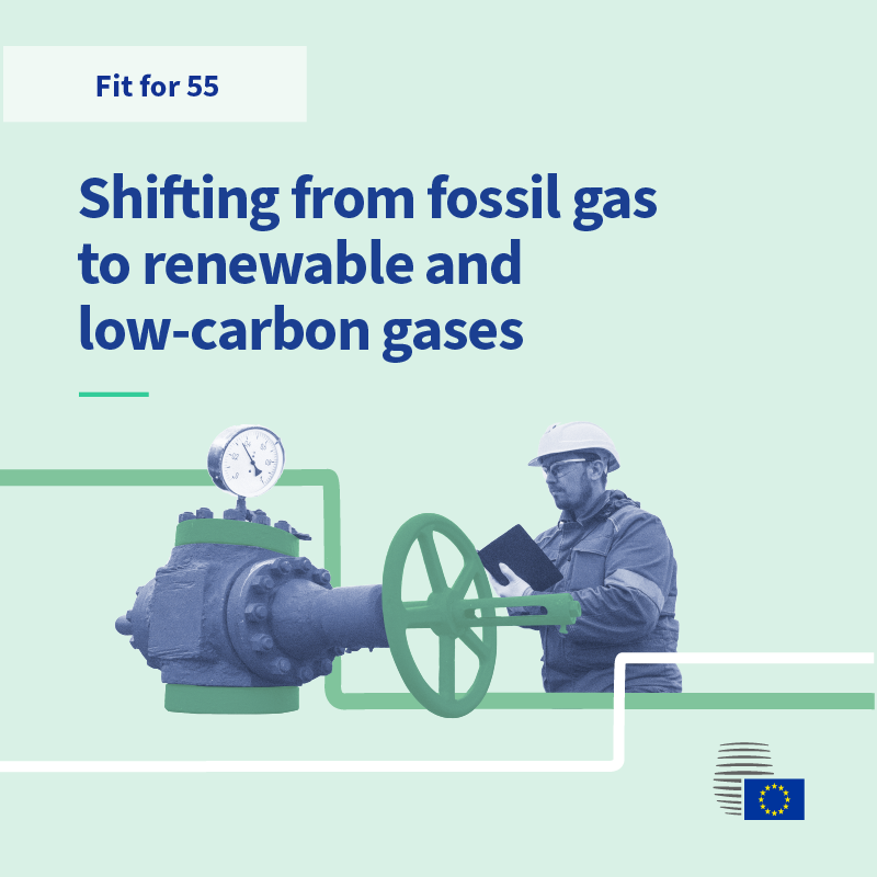 EUCouncil's tweet photo. Currently 95% of the gas used in the EU is fossil gas. By 2050, renewable and low-carbon gases will make up over 60% of the EU's gas consumption. 

How will we get there? 

Today the Council adopted the hydrogen and gas package 👇

#Fitfor55