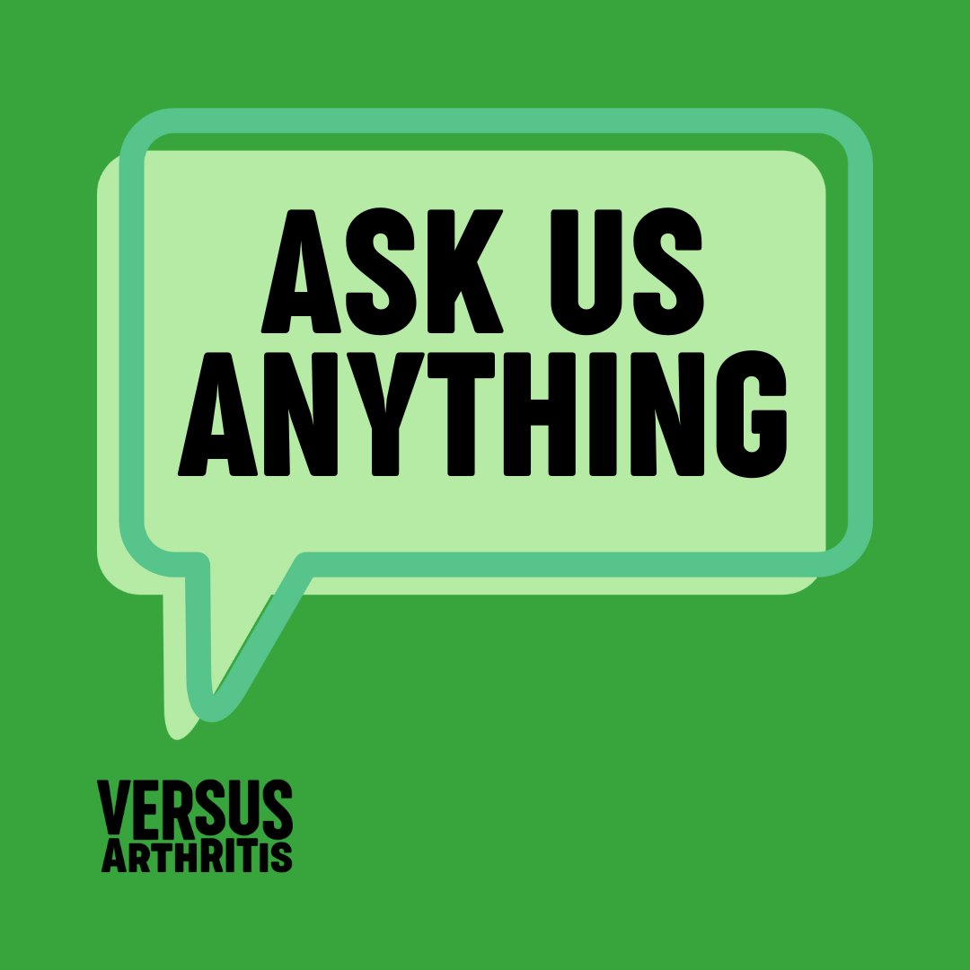 Do you have questions about your condition? We're here to help. Call us for free on 0800 5200 520, email helpline@versusarthritis.org, find information on our website 24/7, or leave a question below. Our helpline team will respond as soon as they can: versusarthritis.org/get-help