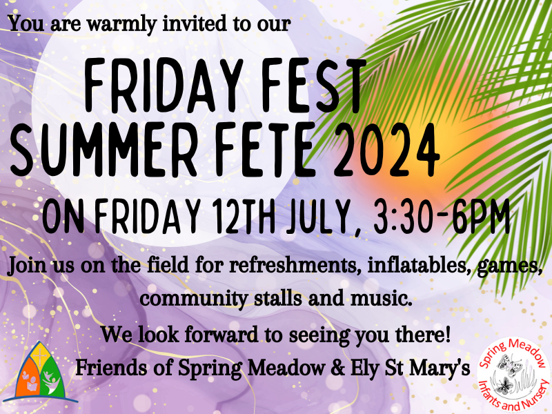 Ely St Mary's &amp; Spring Meadow are looking forward to hosting our annual summer event this July. Save the date and we look forward to seeing you there! ☀🎵😁