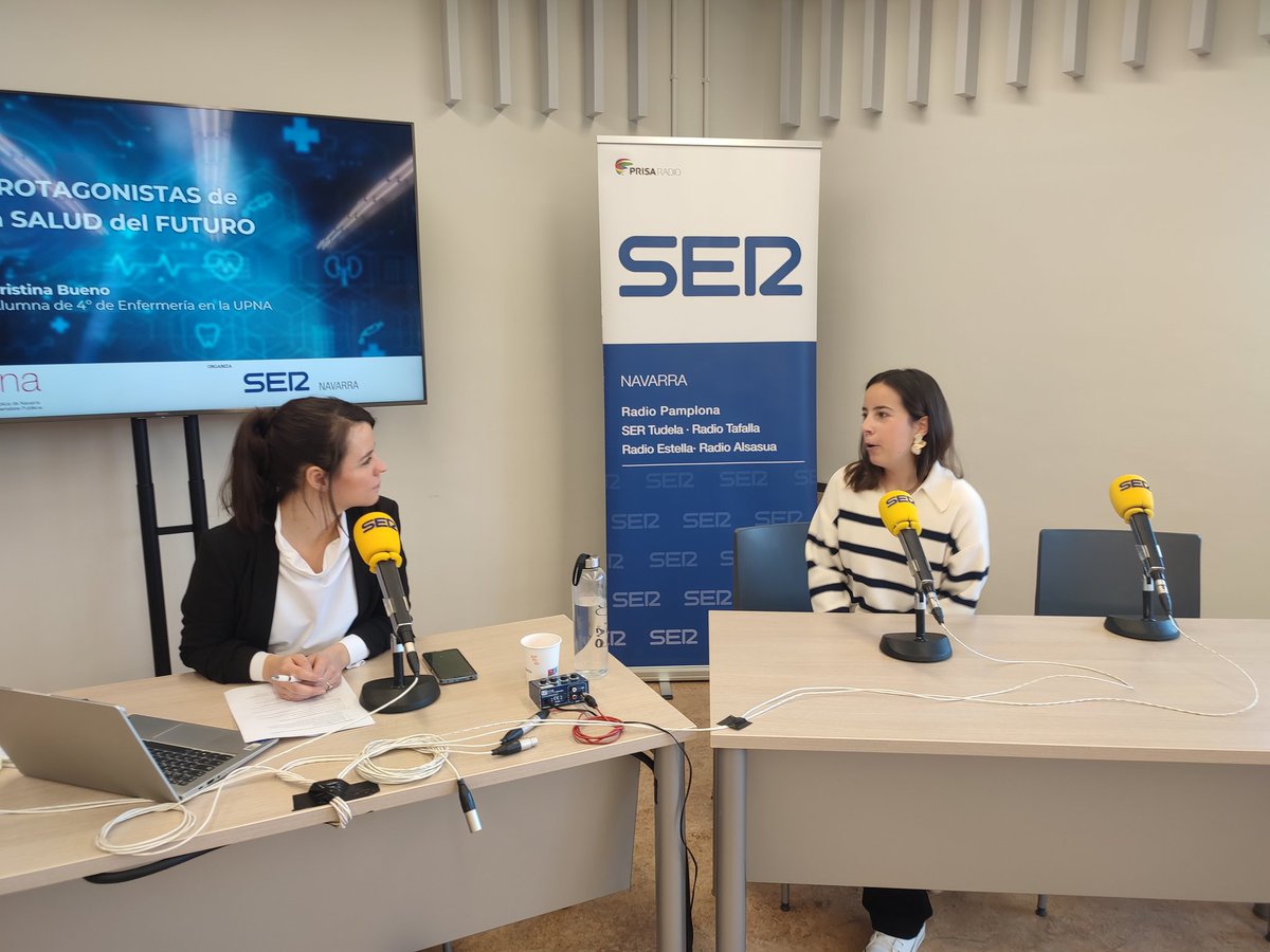 SER Navarra (@sernavarra) on Twitter photo <a href="/SaludUPNA/">Ciencias Salud UPNA</a> <a href="/UNavarra/">UPNA - Universidad</a> 🔴🎙️DIRECTO | SER Conversa 'La salud del futuro' <a href="/SaludUPNA/">Ciencias Salud UPNA</a> <a href="/UNavarra/">UPNA - Universidad</a>
Protagonistas de la salud del futuro: Diálogo con Cristina Bueno, alumna de 4º de Enfermería en la UPNA
Destaca la importancia "de poner en valor a la persona que tenemos delante, al paciente" <a href="/SaludUPNA/">Ciencias Salud UPNA</a> <a href="/UNavarra/">UPNA - Universidad</a> 🔴🎙️DIRECTO | SER Conversa 'La salud del futuro' <a href="/SaludUPNA/">Ciencias Salud UPNA</a> <a href="/UNavarra/">UPNA - Universidad</a>
Protagonistas de la salud del futuro: Diálogo con Cristina Bueno, alumna de 4º de Enfermería en la UPNA
Destaca la importancia "de poner en valor a la persona que tenemos delante, al paciente"