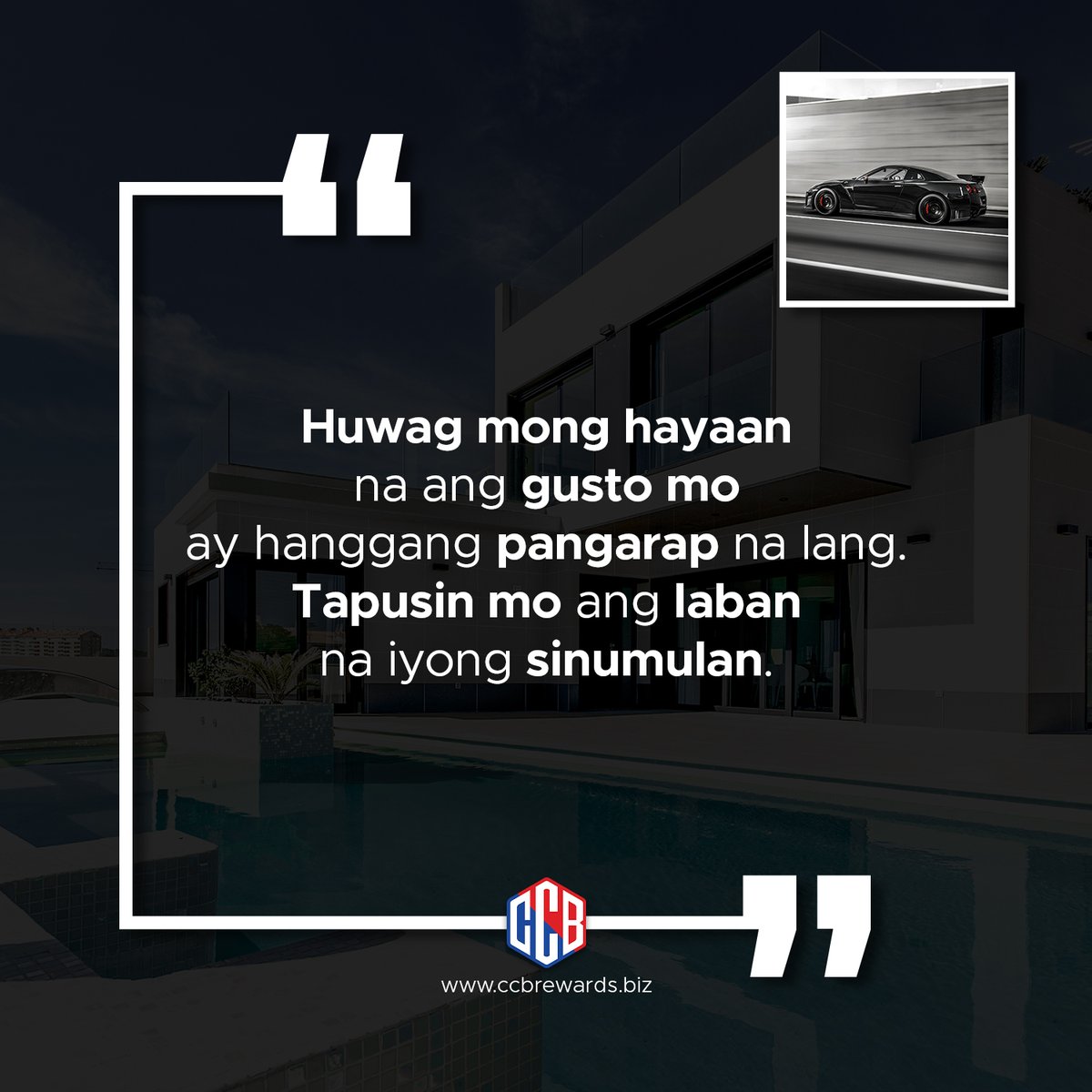 ccbrewards's tweet photo. "Huwag mong hayaan na ang gusto mo ay hanggang pangarap na lang. Tapusin mo ang laban na iyong sinumulan."

#ccb #cashback #ccbglobalrewards https://t.co/e0ed1HYu3V
