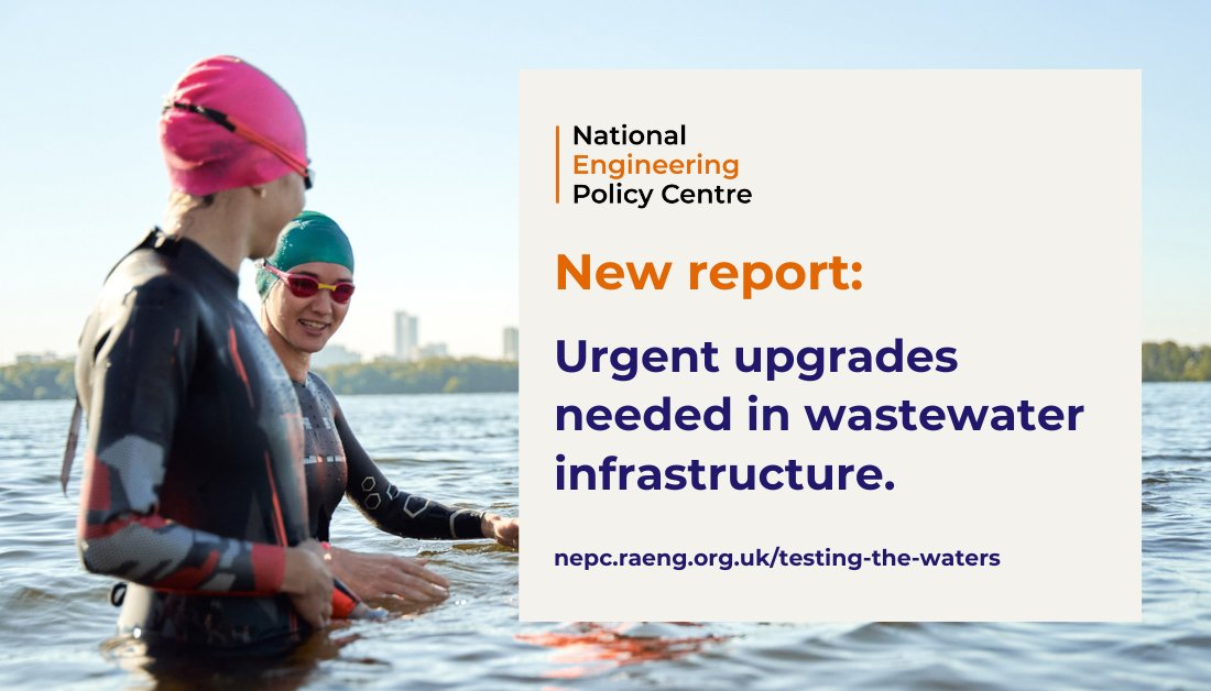 NEW: How can we reduce public health risks for recreational water users? A new report from the National Engineering Policy Centre calls for upgrades to inadequate #wastewater infrastructure: raeng.org.uk/news/new-repor… @IChemE @ICE_engineers @IMechE @InstWater @CIWEM