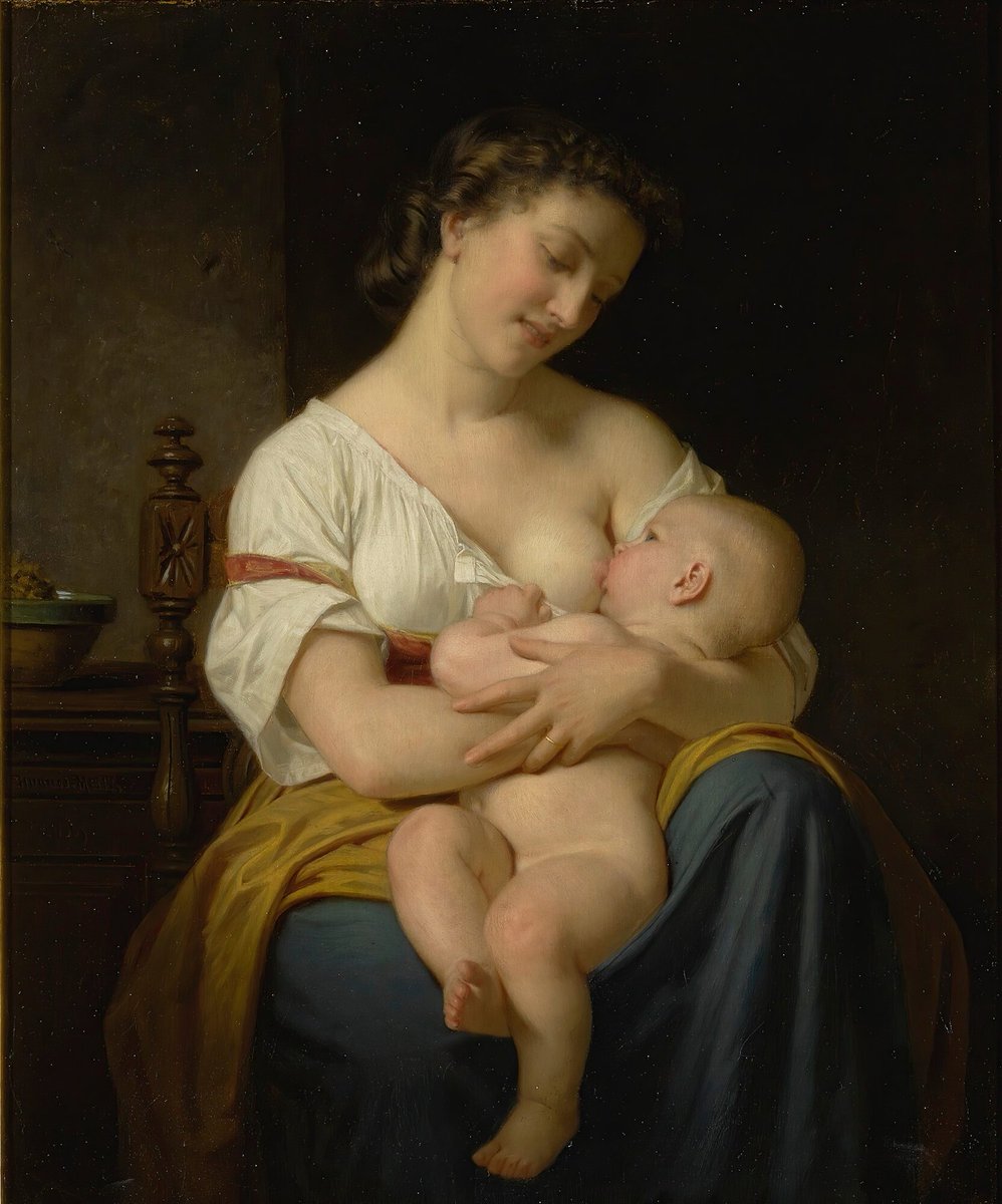 'Mother And Child' {1869} By ~ Hugues Merle