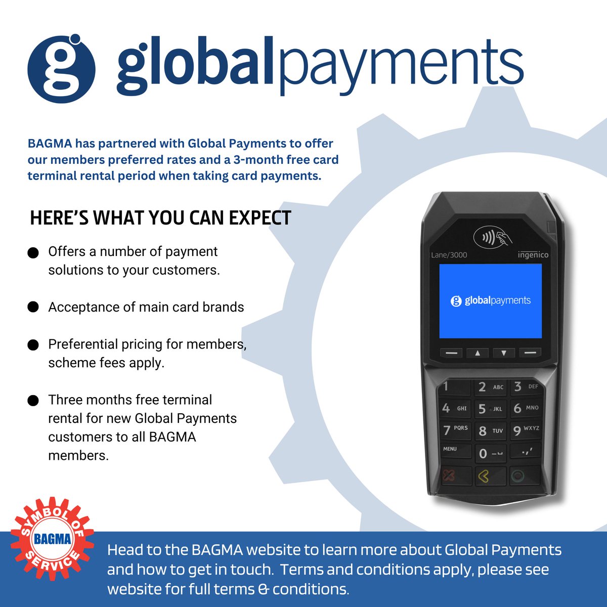 Another day another #BAGMAMembersbenefit to shout about! 📢 Today is all about Global Payments… a fantastic option for those looking for an efficient card processing option. #cardprocessing #membership Learn more here: shorturl.at/q8vMQ