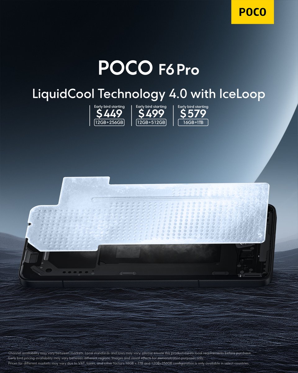 POCOGlobal's tweet image. Unlock peak performance with the #POCOF6Pro's IceLoop🧊 System. Engineered for optimal thermal management, this innovative technology ensures consistent performance under any workload.