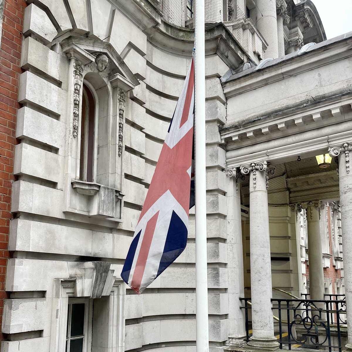 The Town Hall is flying the Union Jack at half mast today &amp; tomorrow in honour of Councillor John Hills, as we celebrate his life and contribution to <a href="/Royal_Greenwich/">Royal Borough of Greenwich</a>. Thank you for all the tributes, which continue to flow in. As one of them simply said: God Bless You, John.