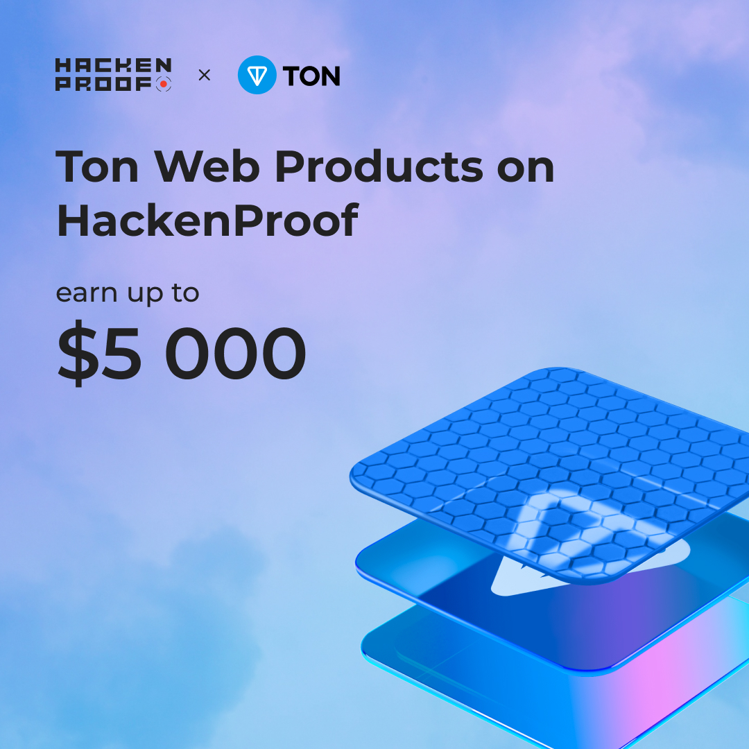 [New bug bounty] Earn up to $5,000 with @ton_blockchain

You will be rewarded based on these tiers:

- Critical: $2,000 - $5,000
- High: $800 - $2,000
- Medium: $300 - $800
- Low: $150 - $300

Start the #bugbounty hunt right now!