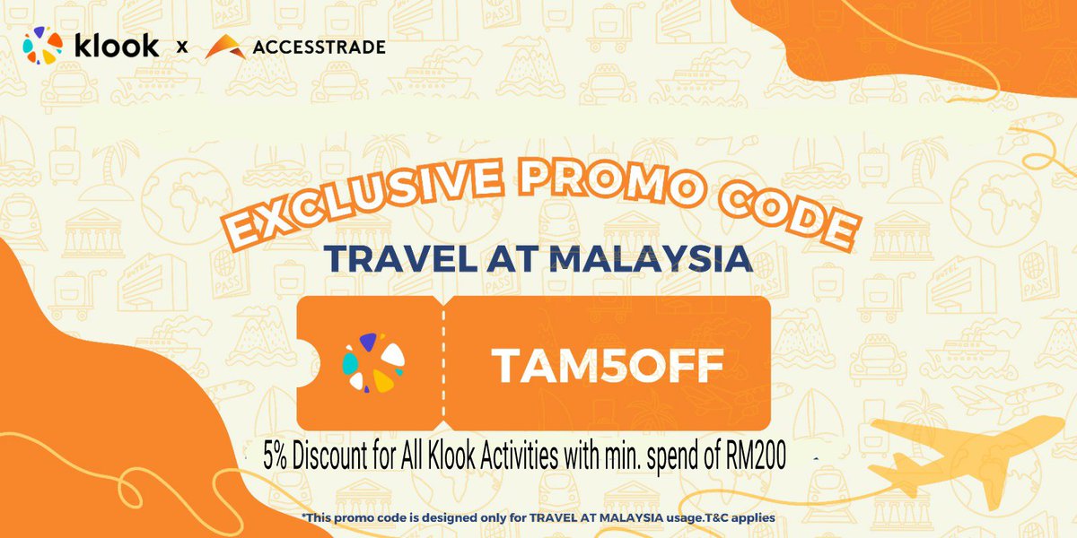 Explore the World with Us !!

Book your next adventure now with KLOOK and let us take you on an extraordinary journey! ✨ 📷 Use promo code 'TAM5OFF' at checkout: atmy.me/0097li000uec

Valid until 30/6/2024
#KLOOK #TravelDeals #ExploreMoreForLess #PromoCode #BookNow