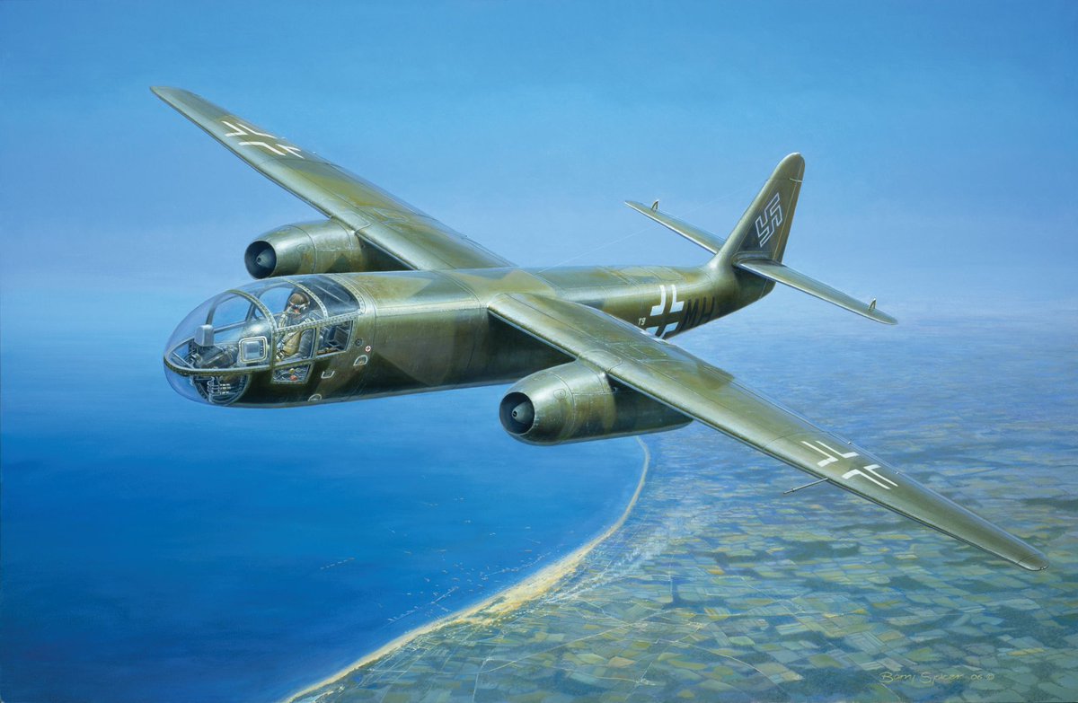 MBbeem120's tweet image. #Ar234 over Normandy

#Barry #Spicer #Aircraft #aviationgeek #aviationlovers #fly #avgeek #aviationart #warbird #Boxart #Fighter