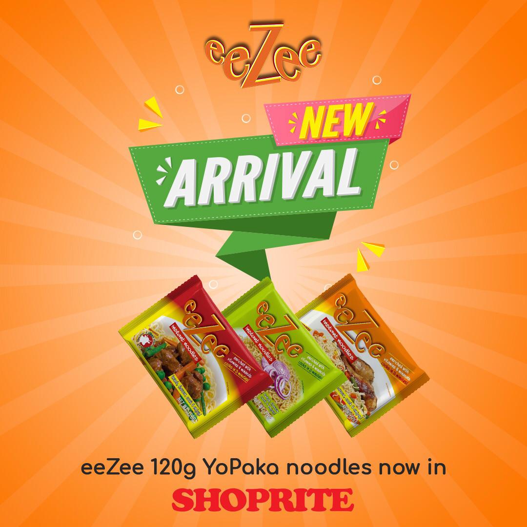 javafoods's tweet photo. Exciting news! eeZee's newest product, the eeZee 120g Yo Paka noodles, are now available Shoprite. Grab your favourite eeZee delicious noodles on your next shopping trip. 
#eeZeeYoPaka #ShopRite #120g #Number1 #JavaFoods https://t.co/33eHJTx9m6