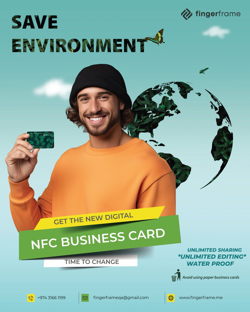 fingerframe_me's tweet image. GET NEW
NFC Digital Business card
.
.
.
.
.
WhatsApp: +974 3166 1199
Mail: fingerframeqa@gmail.com
Website: fingerframe.me

#fingerframe #fftag #qatar #doha #fingerframeqatar
#fingerframecompany #fftagcompany #fftagqatar#nfc #nfccard #digitalbusinesscard #nfcqatar