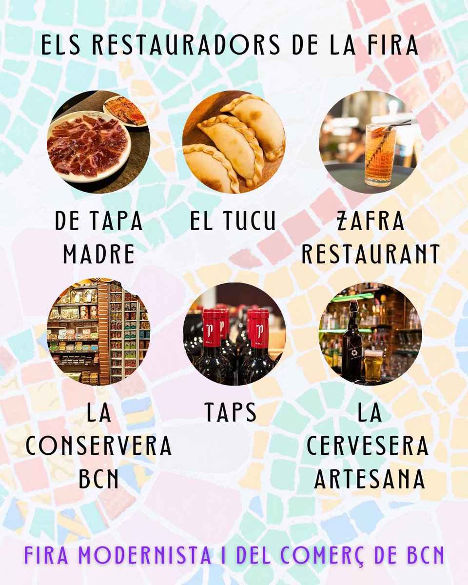 CorEixample's tweet image. Els restauradors del barri que ens acompanyaran a la Fira Modernista i del Comerç de Barcelona els pròxims 24, 25 i 26 de maig #firamodernistabcn2024