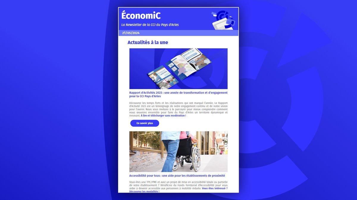 CCIPAYSARLES's tweet photo. [#ÉconomiC🗞]
👋 La #Newsletter de 
@ccipaysarles est dispo !
📄 https://t.co/zMTAegGXOR

📨 Vs souhaitez la recevoir ? Abonnez-vs !
✅ https://t.co/C6nxsh5Wg6

#MardiConseil #Actu #ChiffreDeLaSemaine #Soluccio #CCIFormation #Agenda

@ccifrance @cci_paca @congres_arles https://t.co/4ylMcn6DVu