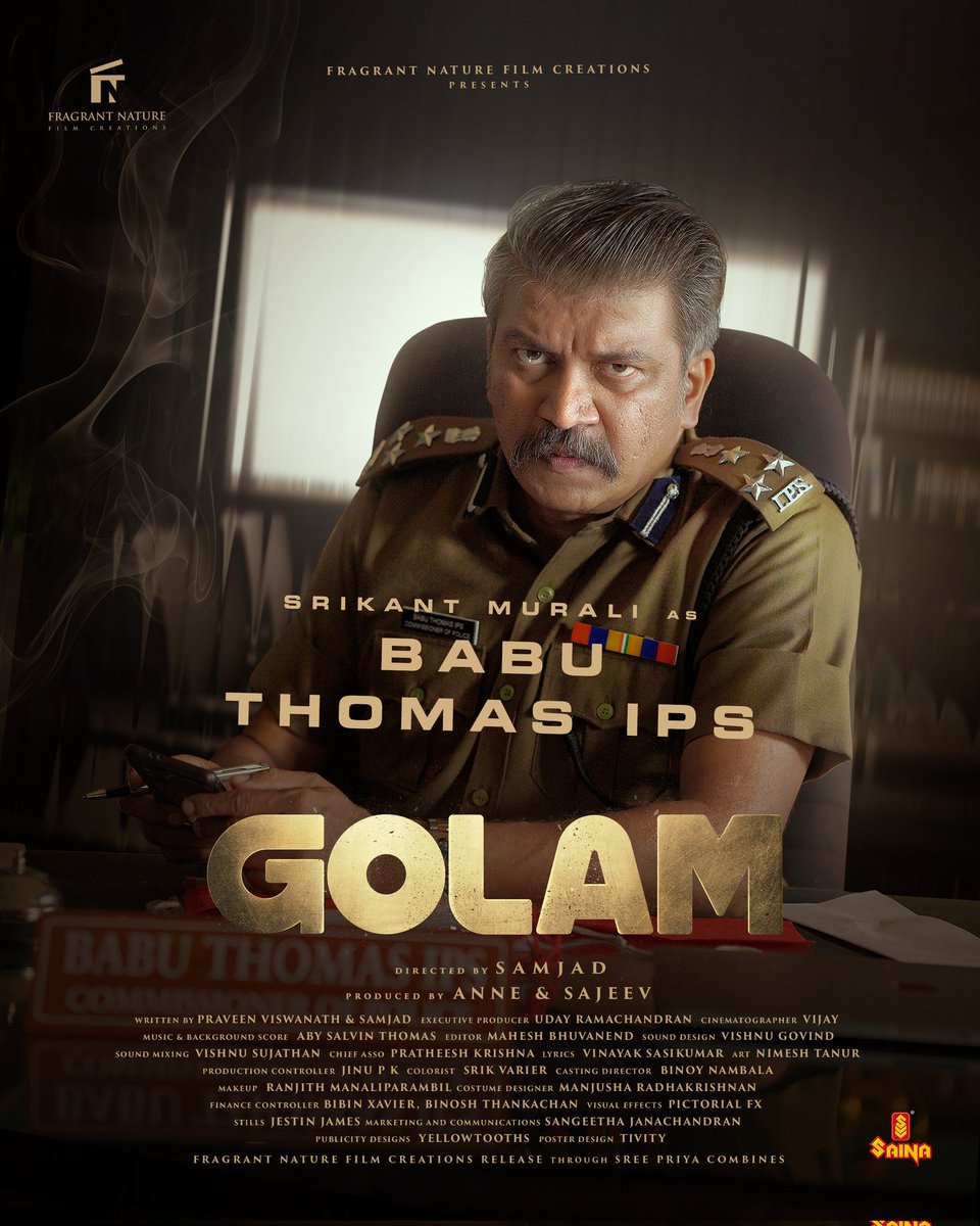 Srikant Murali as Babu Thomas IPS💫 Golam coming soon to theatres near you!✨

#golammalayalammovie #fragrantnaturefilmcreations #annesajeev #sajeevpk #udayramachandran #ranjithsajeev #dileeshpothan #alencier #sidhique #kaarthikshankar #chinnuchandni #storiessocial