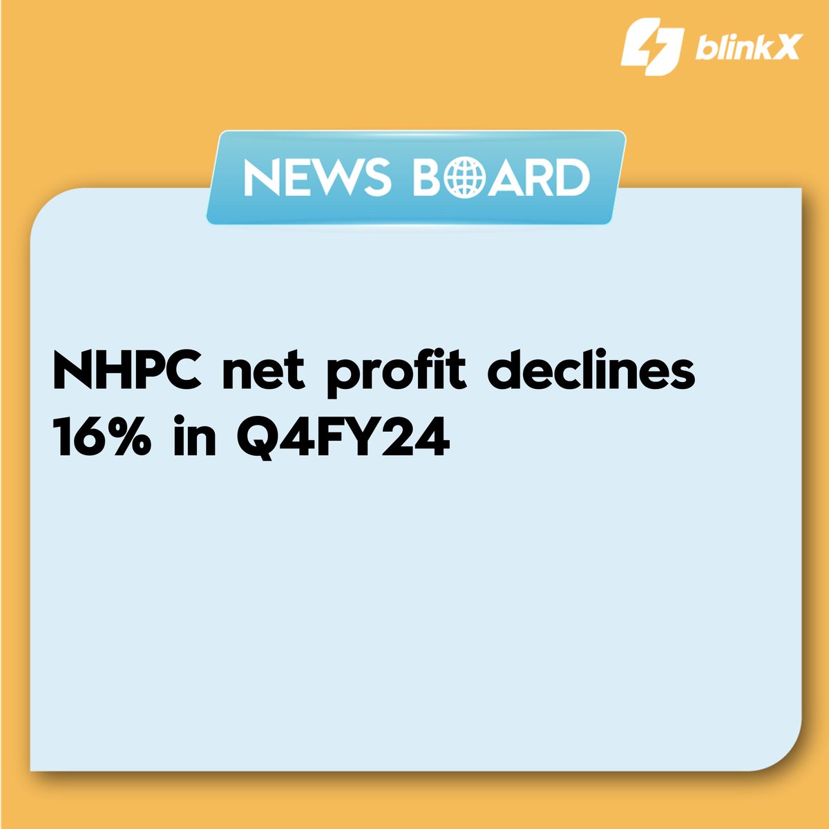 State-owned NHPC Ltd reported a 16.3% YoY decline in net profit at ₹549.8 crore for the fourth quarter ended March 31, 2024.

#NHPC #result #quarter #FY24 #trending #news #finance #order #deal #investment #indianrailway #blinkX #getblinkX #MadeForTheMarket