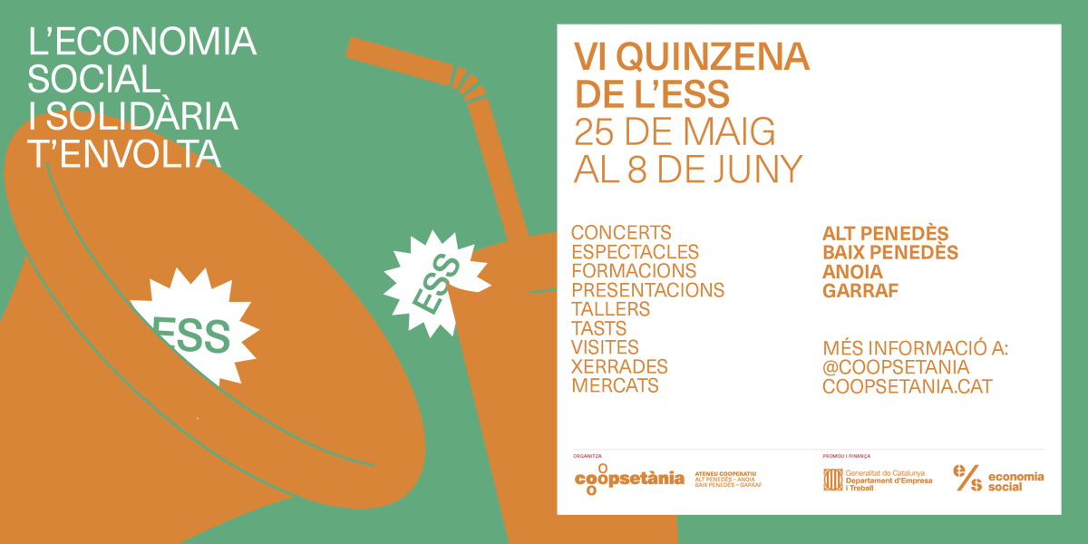 latorretacoop's tweet photo. 📣 Arriba la Quinzena de l'economia social del Penedès!
🏘️ Nosaltres hi serem el dia 29/05 amb una presentació online sobre habitatge cooperatiu! #quinzenaESS
👉 https://t.co/Odp7v5T6ZO https://t.co/VDYJEZtK8c