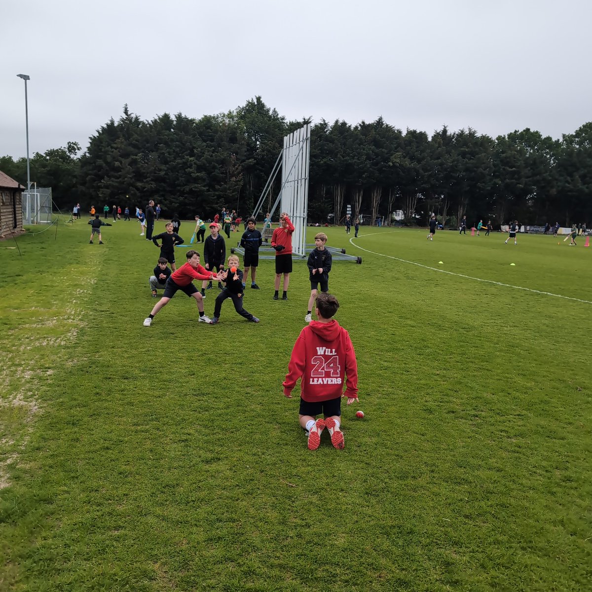 FrickerRed's tweet photo. The boys warming up before their first match @Bromleyschgames cricket competition. Thursday will be the girls time! #cricket https://t.co/PsbtaZHP8X