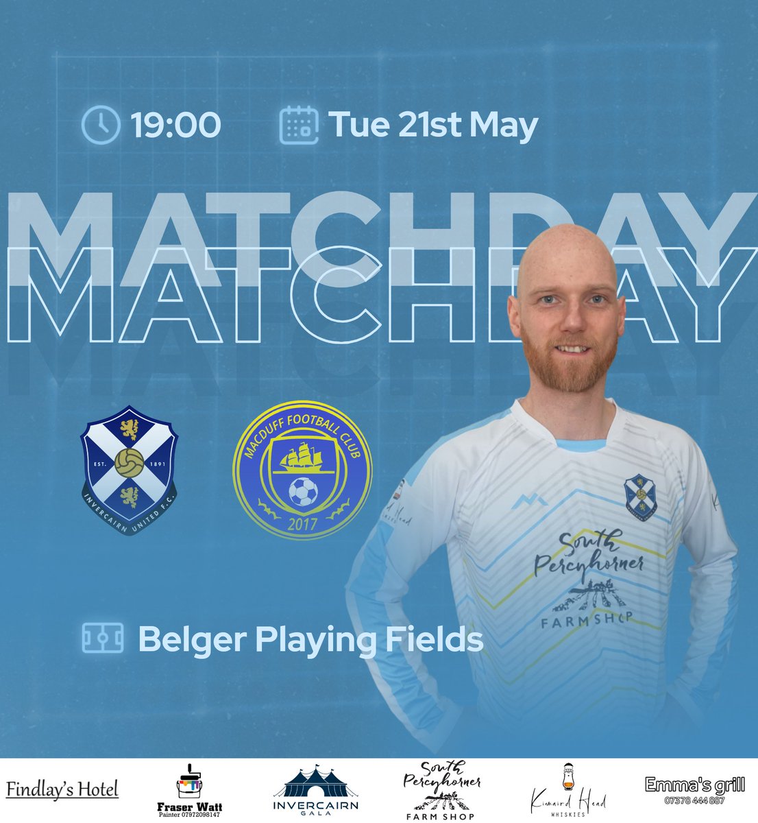 MATCHDAY:

The BELGERS vs. Macduff AFC 
 
🏆 Newline League One
📍 Belger Playing Fields 
🕖 19:00

Back in league action tonight with newly promoted Macduff as the visitors.

#moniBelgers