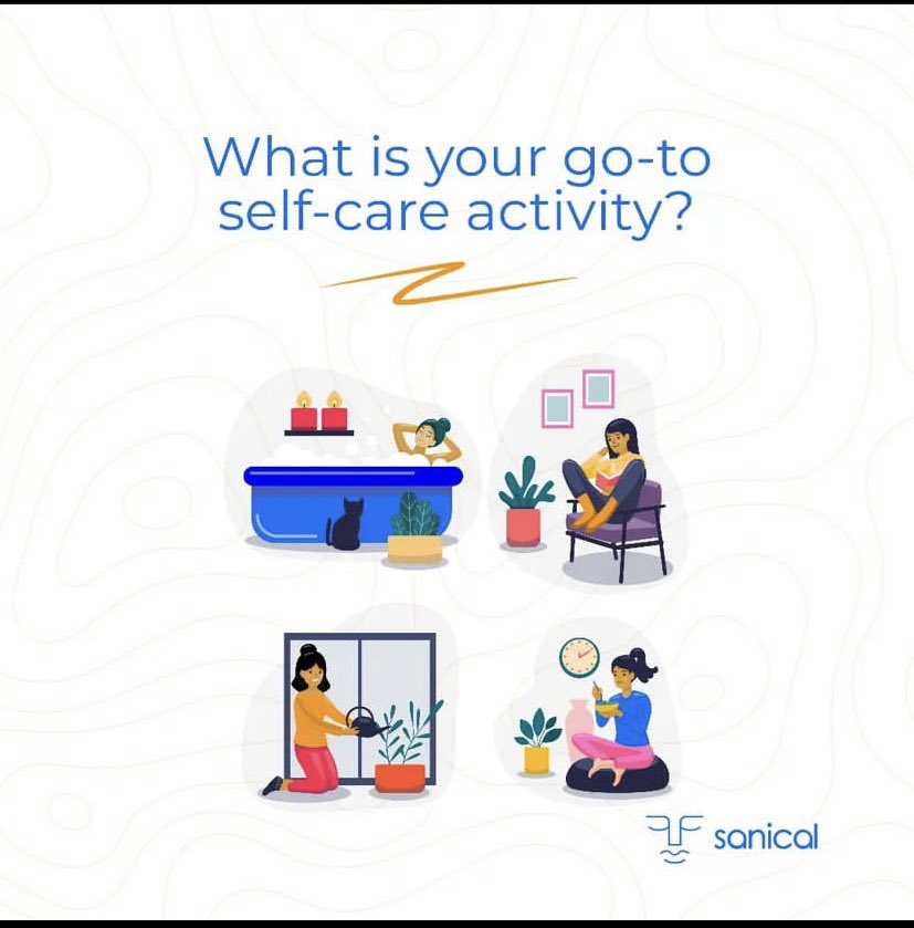 Sanicalapp's tweet photo. What's that one thing you do when you need a break? What makes you feel rejuvenated and ready to face the next day, week or month?

#Sanical #Mentalhealth #Selfcare #selflove #Therapy
#Mentalhealthareness https://t.co/aIRuLP4vbt