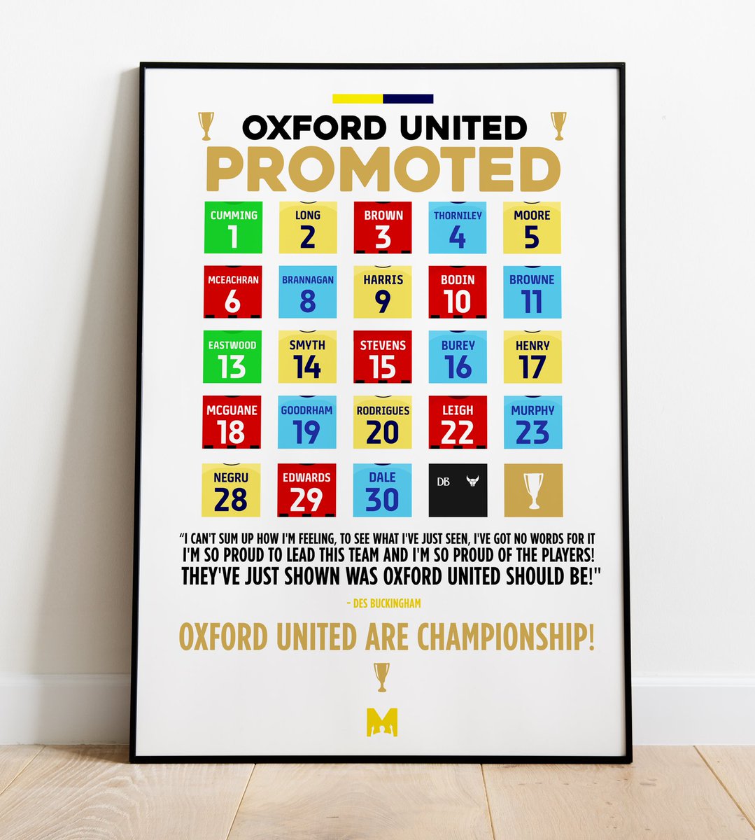 🏆 FRAMED PRINT GIVEAWAY 🏆

To celebrate #OUFC's promotion to the Championship and the influence of our fans in the past few weeks, we’ve partnered with <a href="/MezzalaDesigns/">𝗠𝗲𝘇𝘇𝗮𝗹𝗮</a> to give away Framed Prints of our Famous Play-Off Final at Wembley! 🟡🏆

To enter: 
🔄RT this Post
🤝Follow