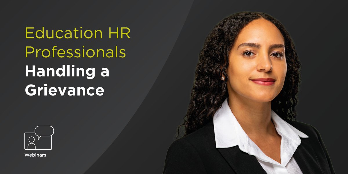 Last chance to sign up to our next #free #webinar for Education HR professionals! The webinar will look at how to effectively handle a staff member's #grievance, providing a refresher on the topic, including dealing with appeals. Register here 👉 loom.ly/ahKYz8k