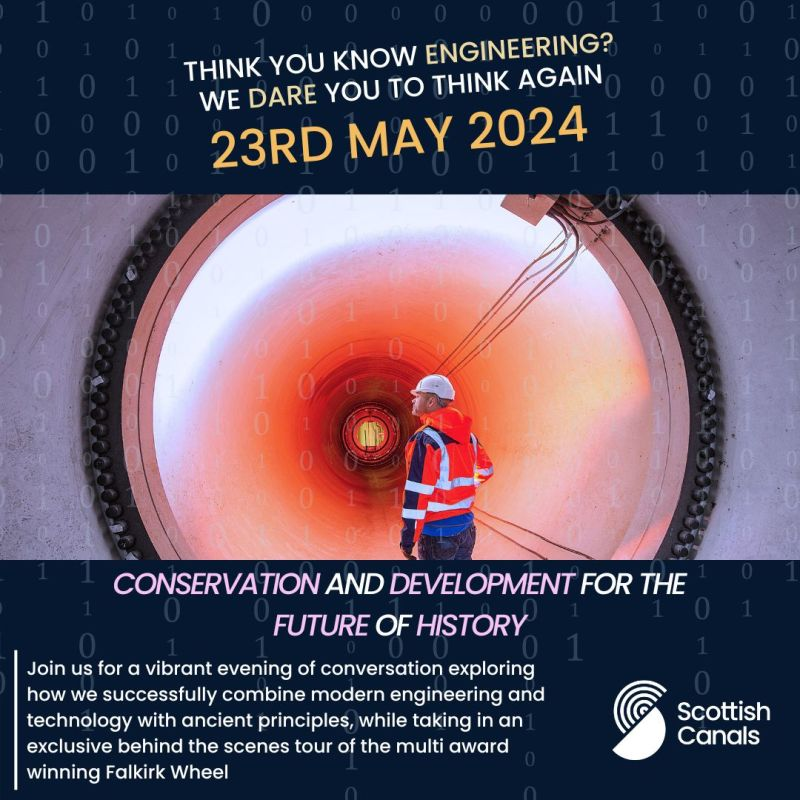 Sign up now! 📨 Calling all M&E professionals 📣 Join us for a free and exclusive behind the scenes tour of the inner workings of The Falkirk Wheel. Learn what a day in the life of Scottish Canals M&E team member is like, hear how we innovate, collaborate and create to care