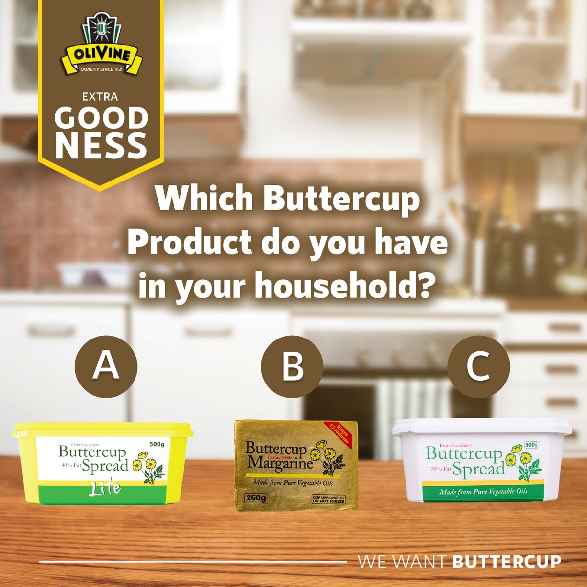 OlivineZW's tweet photo. We want to know which Buttercup product reigns supreme in your household. Let us know in the comments below!
#wewantbuttercup #buttercupmargarine #Zimbabwe https://t.co/C76KU2FBgN
