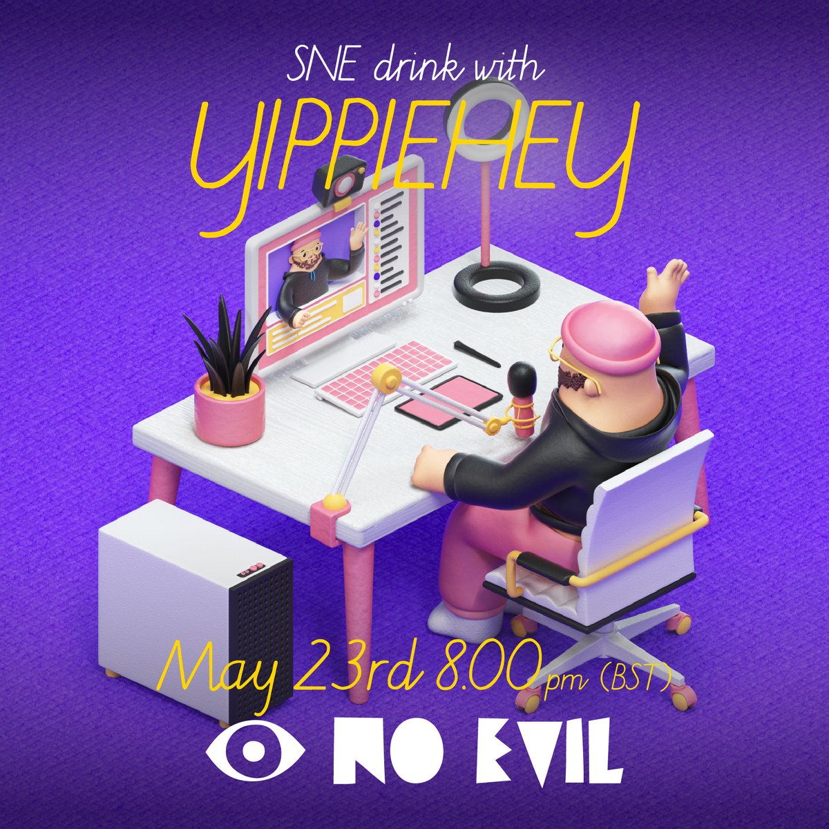 SNE Drink with @yippiehey When: 8pm (UK) Thursday 23rd May Where: youtube.com/watch?v=03Q1Cx…