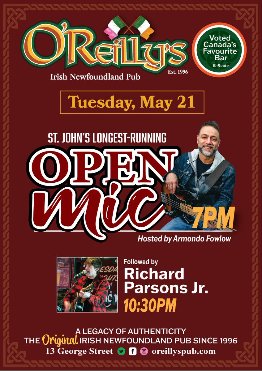 🎤🍀 Tuesday is Open Mic Night hosted by Armondo Fowlow! 🎶 Followed at 10:30 PM, music by Richard Parsons Jr. #OpenMicNight #ArmondoFowlow #RichardParsonsJr #PovertyNight #LiveMusic #LocalTalent #SupportLocalArtists