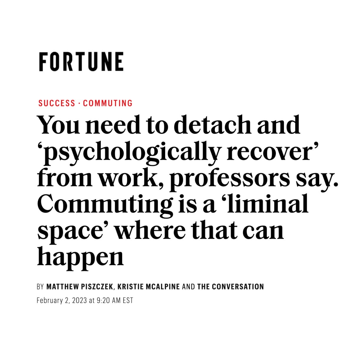 thejustinwelsh's tweet image. LOL at this article that suggests the best solution to a psychologically devastating workplace is to add a long commute.