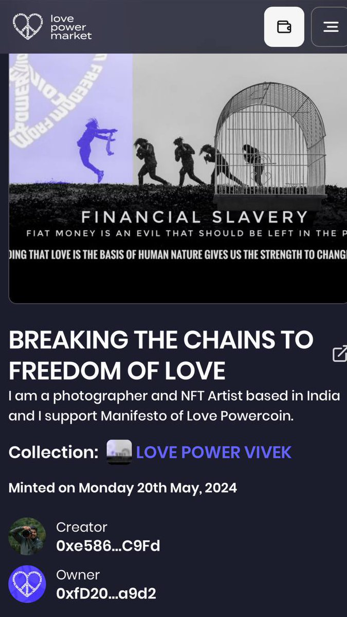 Congratulations to the winner 🎉🎉🎉🎉 NFT @vivek_sadasivan was bought for 100 LOVE ❤️ at lpm.is NFT link: lpm.is/nft/0xb0A5818c… Thank you all for participating and for your wonderful NFTs. You are the best! It will be rewarded 😉 The LovePowerCoin