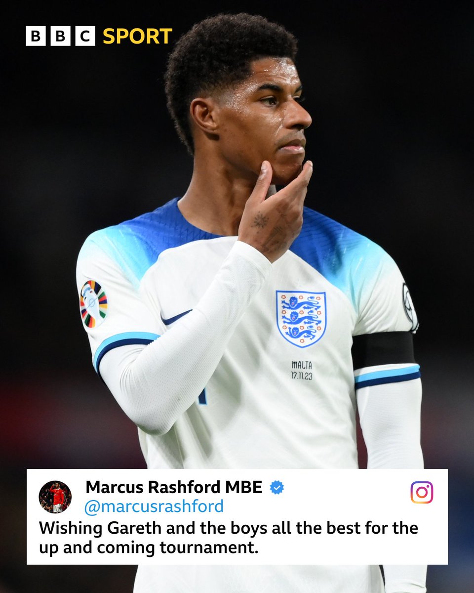 Marcus Rashford has wished Gareth Southgate and England 'all the best' for Euro 2024 📲 #BBCFootball