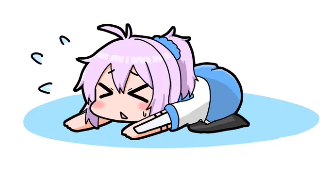 今夜のお絵描きごめんなさいしてる青葉 