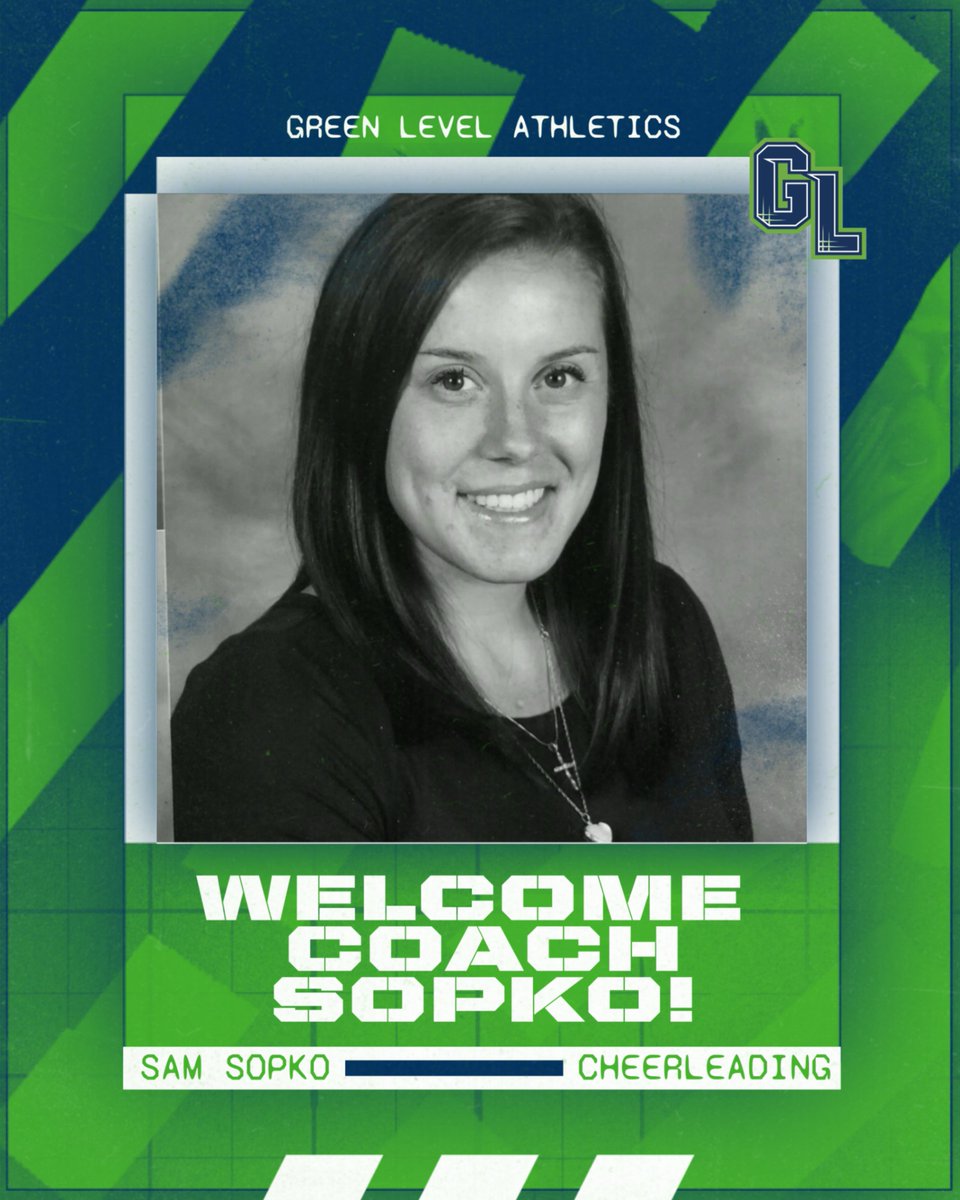 G_L_ATHLETICS's tweet photo. Green Level Athletics Welcomes Sam Sopko As Our Next Head Cheerleading Coach ~ Coach Sopko Brings A Wealth of Experience &amp; Expertise To The Position ~ Coach Sopko Would Like To Meet With All Returning Cheerleaders After School On Thursday (5/23) @ 3:00pm In Room 2201.  🐊 https://t.co/8eXhZuOVRe