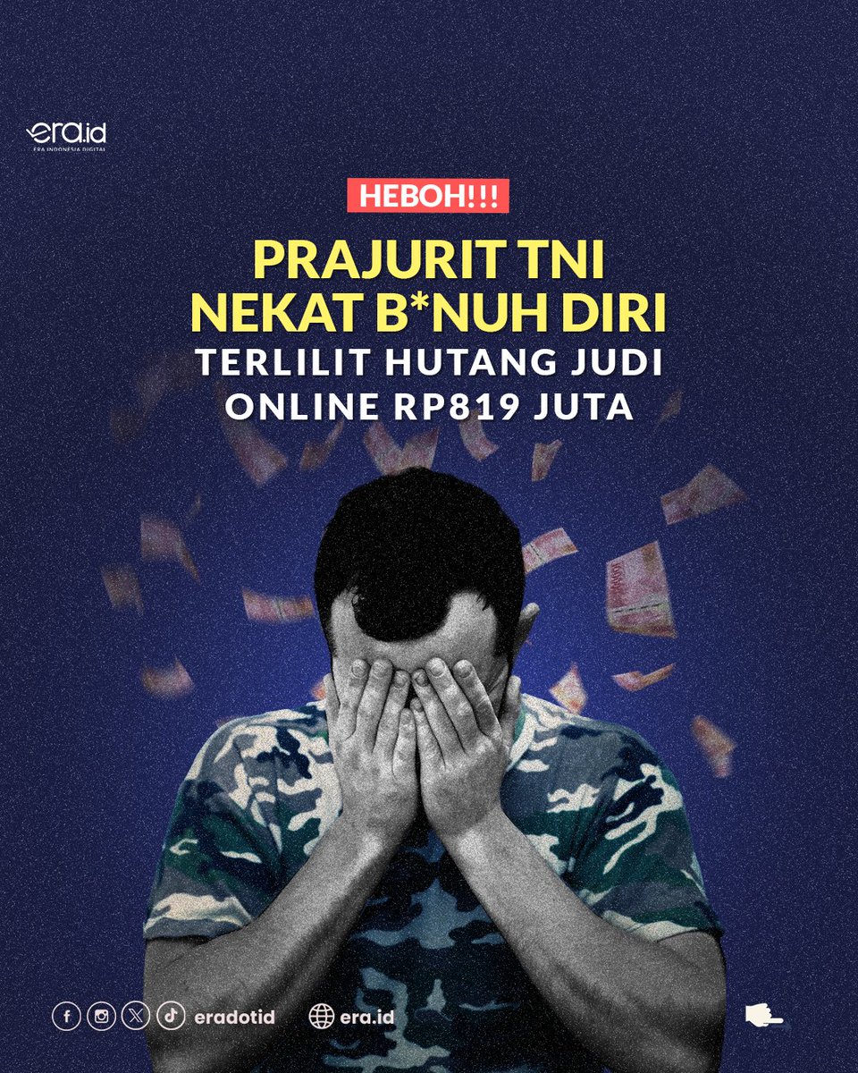 Heboh!!! Prajurit TNI Nekat B*nuh Diri Terlilit Hutang Judi Online Rp819 Juta🚨🚨🚨