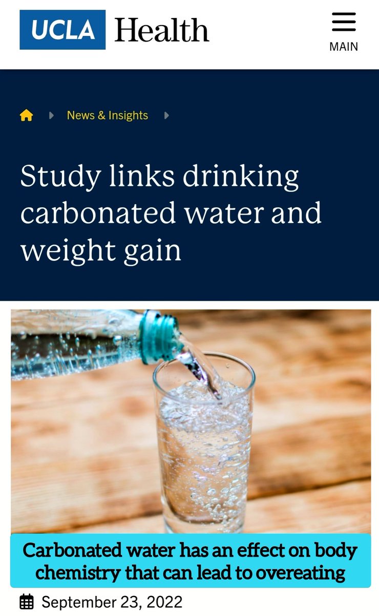 📢 Scientists Say.... 💥 Drinking Carbonated Water Can Lead To Overeating 'carbon dioxide that gives fizzy water its effervescence has an effect on body chemistry that can lead to overeating' 😳