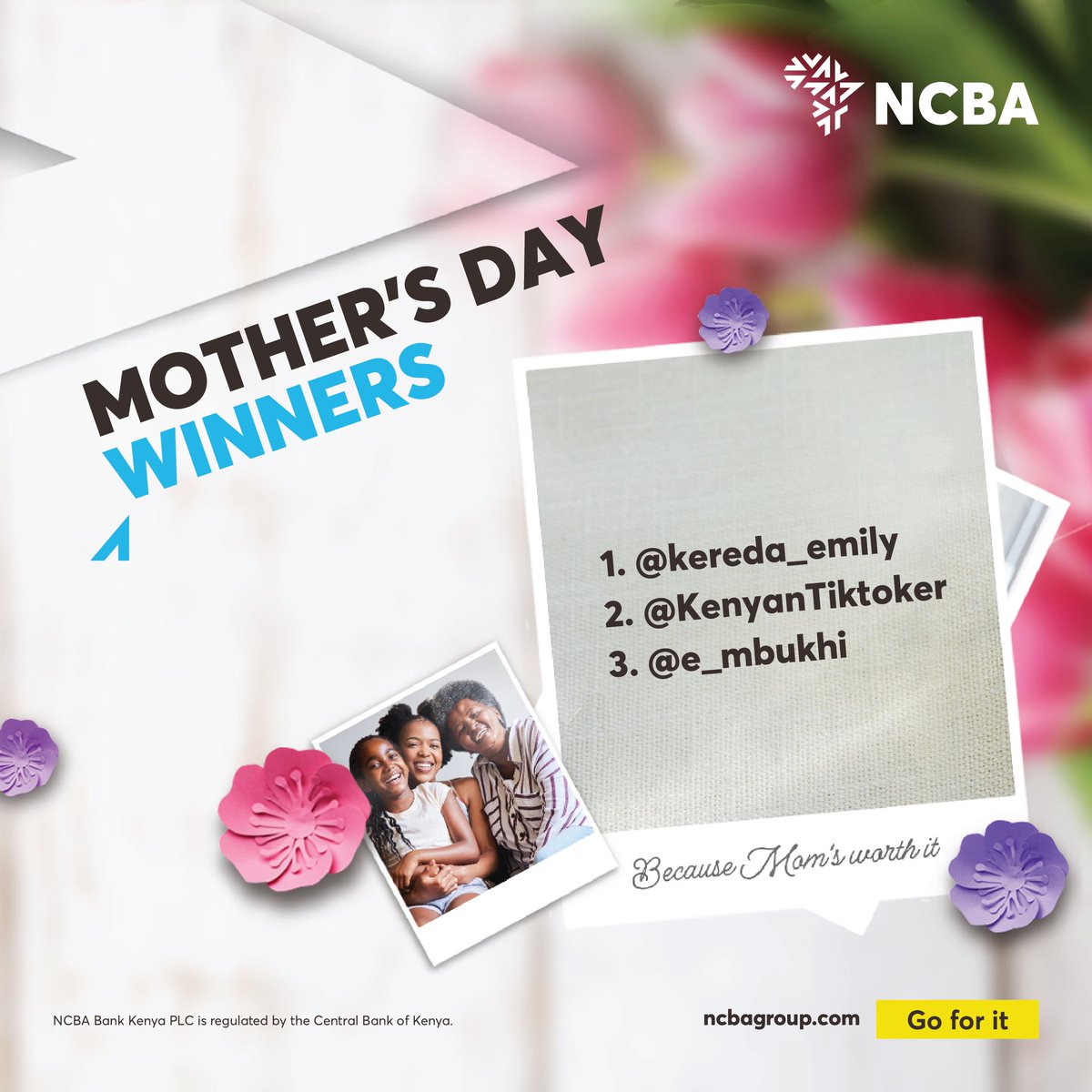 Guess what? The #NCBAMothersDay winners are in! 🥳 @kereda_emily, @KenyanTiktoker, @e_mbukhi your heartfelt words to your moms secured a special gift. We hope she enjoys the Mother's Day package and that you continue to appreciate her every day of your life. #NCBATwendeMbele