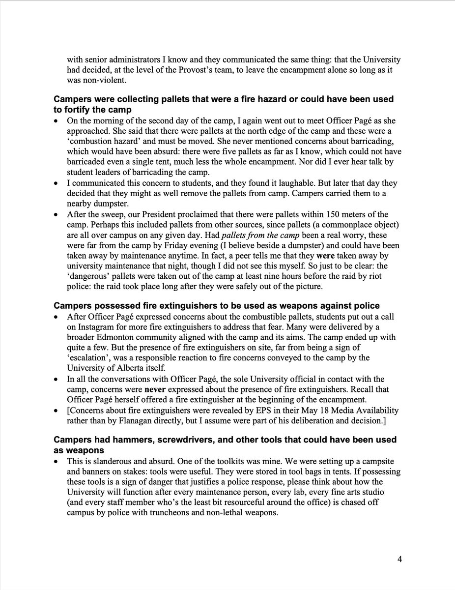 BREAKING: Definitive takedown of <a href="/UAlberta/">University of Alberta</a> and <a href="/edmontonpolice/">Edmonton Police</a> excuses for their violent sweep of the pro-Palestine student encampment on May 11. Read this stinging, detailed letter urging #UAlberta not to reappoint President <a href="/BFlanaganUofA/">Bill Flanagan</a>. 1/2
