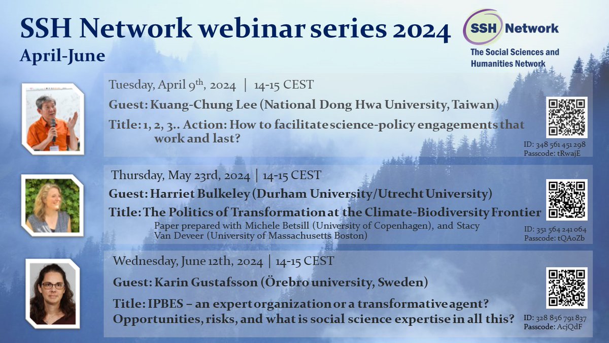 Looking very much forward to this webinar on Thursday with @harrietbulkeley: May 23rd, 2024｜14-15 CEST Harriet Bulkeley (Durham University/Utrecht University): The Politics of Transformation at the Climate-Biodiversity Frontier