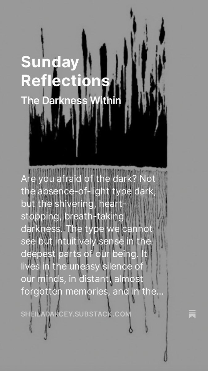 gm….sharing my latest @SubstackInc about the darkness within us all. May it illuminate the duality of our human existence. sheiladarcey.substack.com/p/sunday-refle…