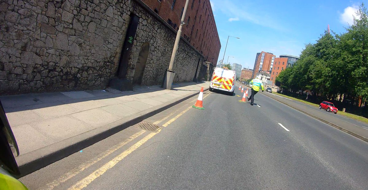 MerPolTraffic's tweet image. A pilot for a pilot today as #OpsBikes assisted with the safe transport of the #ForthNavigator @briggsmarine from M62 to the docks at #Liverpool. Thanks for your patience if you were caught in traffic to let the vessel safely through various junctions, to its final destination.