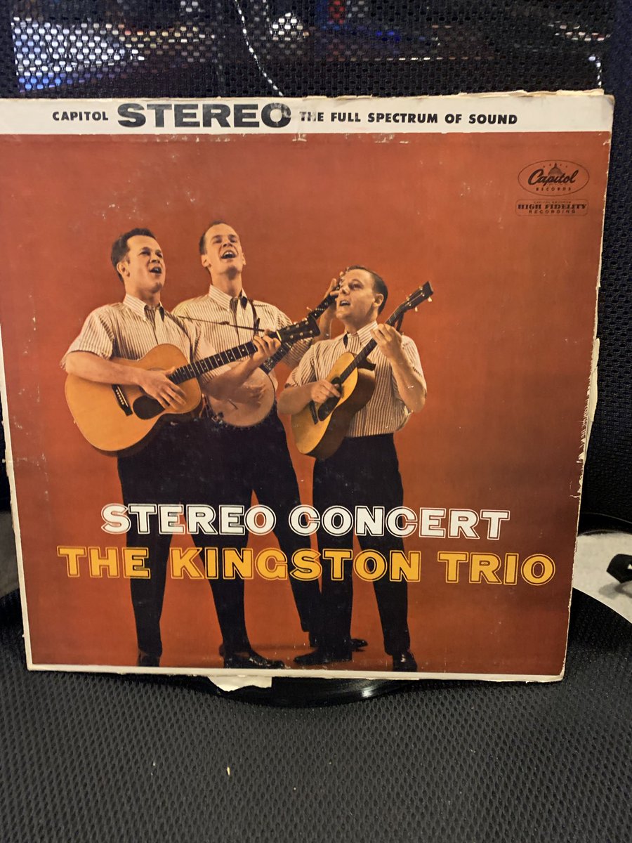 I’m doing my #albumadayin2024 thing - playing my #records back to back. Next: The Kingston Trio Stereo Concert. This one’s versions of Coplas and They Call the Wind Mariah are spectacular. Any Trio fans? #vinyl #folk #50sMusic #NowPlaying #vinylcollector 
#RockSolidAlbumADay2024