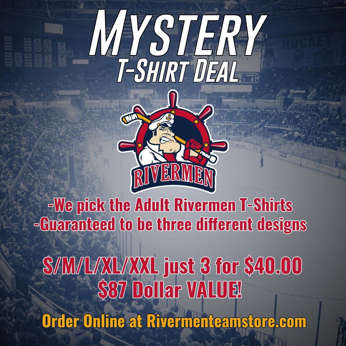 Back by Popular Demand! Our 3 for $40 Adult Mystery T-Shirt Package. 3 different adult Rivermen T-Shirts for just $40.00. We pick the designs. Very Limited sizing availability... Small - XXL. Grab yours before they are all gone for the summer! rivermenteamstore.com/product/adult-…