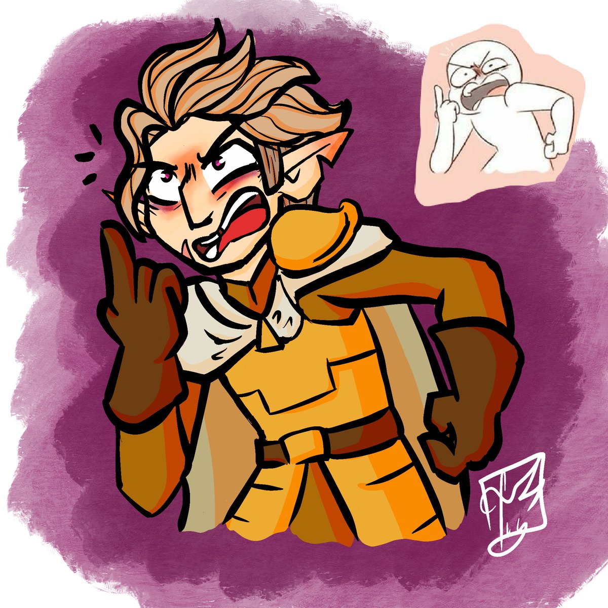 Aww I don’t draw such “extreme” expressions often to be honest, and I think I should do it more bcs I am LOVING how they look! 

Here we have our fav angry Golden Guard. Hope you like it ~

Remember you can still request! 

#TOH #TheOwlHouseFanart #HunterNoceda #Wittebane