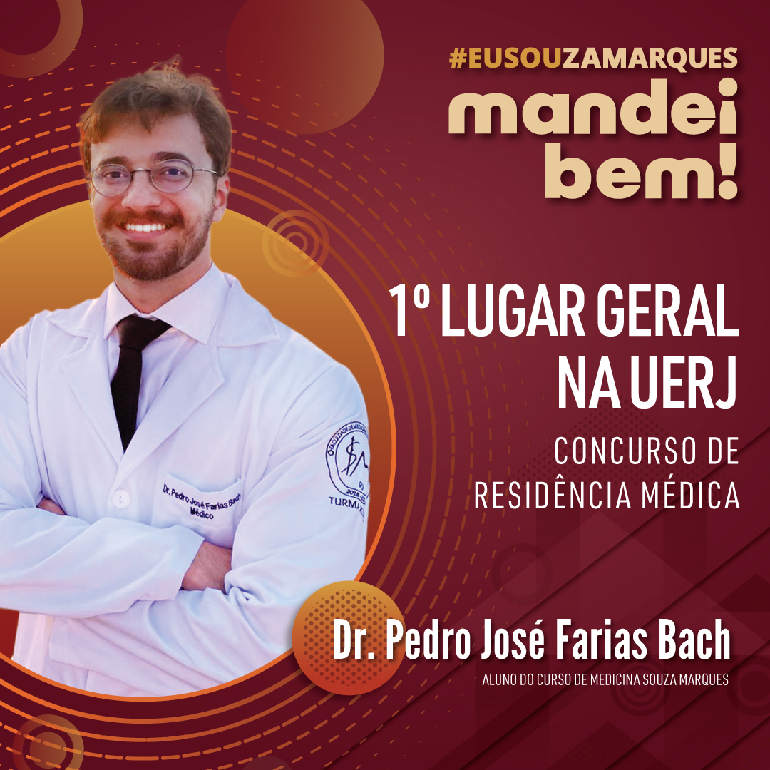 souzamarquesbr's tweet photo. Parabéns ao aluno Pedro José Farias Bach, que alcançou a extraordinária posição de 1° Lugar Geral do concurso de Residência Médica da UERJ. Para conferir, 𝗮𝗰𝗲𝘀𝘀𝗲 https://t.co/Ehls7RFqyV

#souzamarques #eusouzamarques #mandeibem #orgulhodeser #medicina #medsouza #medrj https://t.co/bj0K4ajpv2