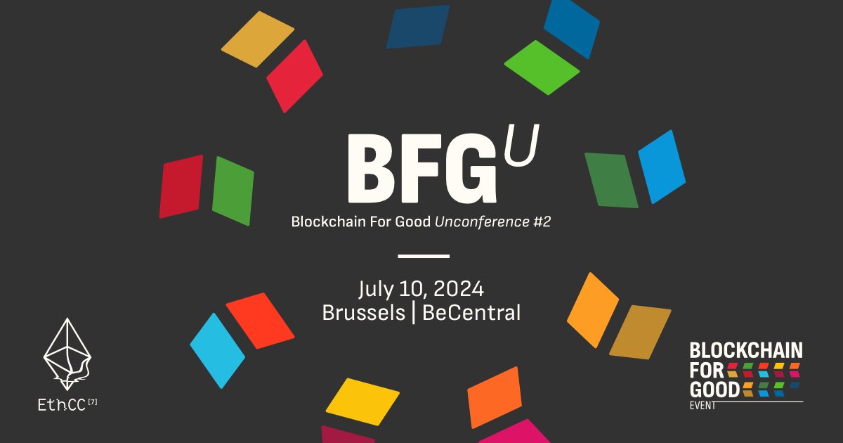 Scientists, builders, industry &amp; institutions explore how #Blockchain tackles #Climate Sustainability and #Social Challenges!

When: 10th of July in Brussels
Where: <a href="/becentralbxl/">BeCentral</a>
Why: <a href="/EthCC/">EthCC - Ethereum Community Conference</a> 
How: 4 Open Conversations!

(Free) tickets: eventbrite.fr/e/blockchain-f…

#SDGs #crypto