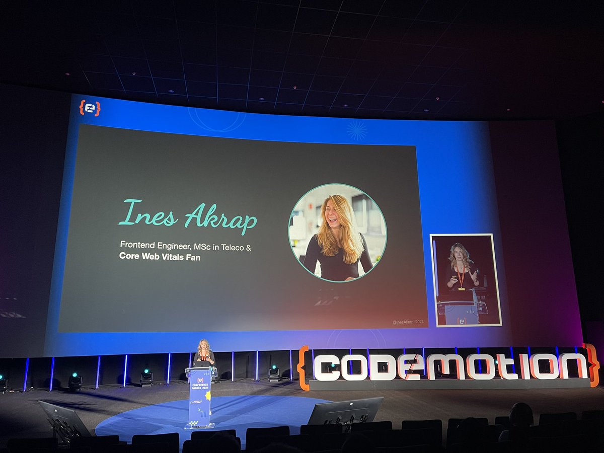 Alberto Chamorro (@achamorro_dev) on Twitter photo Métricas del rendimiento web y #CoreWebVitals de la mano de <a href="/InesAkrap/">Ines Akrap</a> en #CodemotionMadrid24 <a href="/CodemoMadrid/">Codemotion Madrid</a> Métricas del rendimiento web y #CoreWebVitals de la mano de <a href="/InesAkrap/">Ines Akrap</a> en #CodemotionMadrid24 <a href="/CodemoMadrid/">Codemotion Madrid</a>