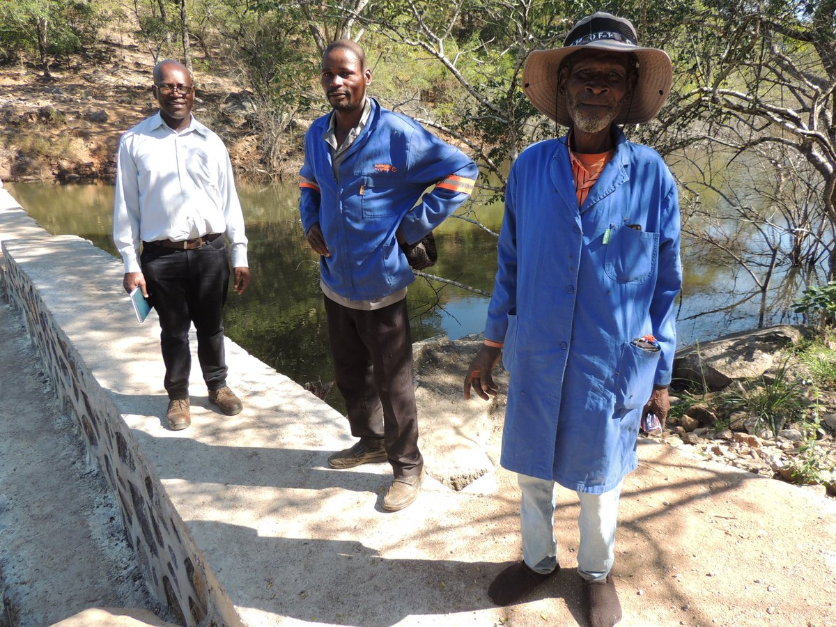 paradzayih's tweet photo. @EAfricazim Happy farmers, a completed wier in Zaka District under the TAKUNDA project. https://t.co/fkXwtPdvED