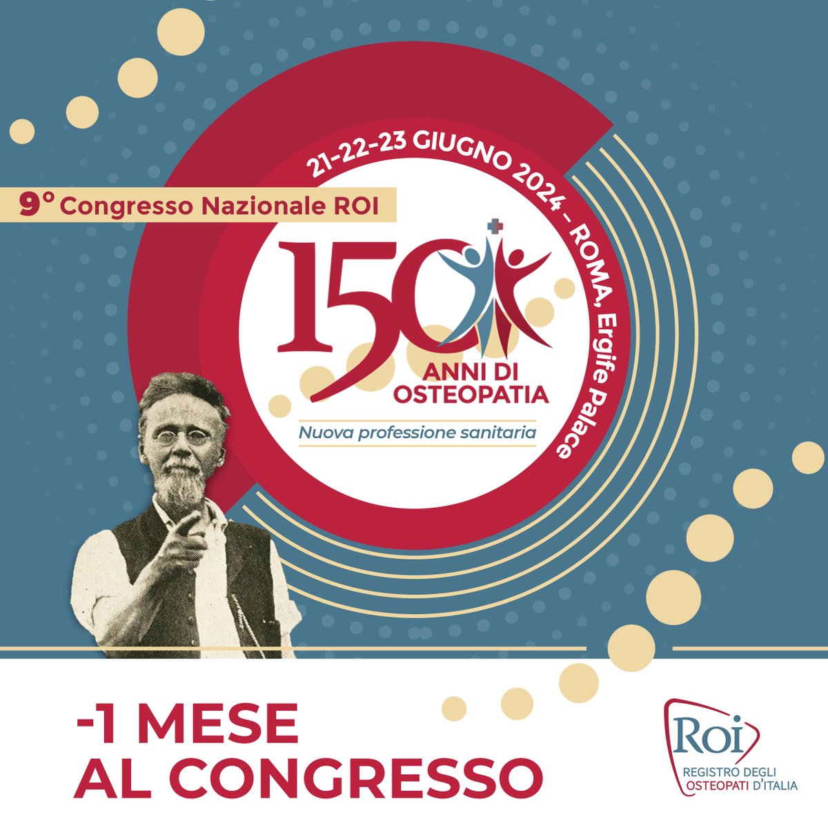 Manca solo 1 mese al 9° Congresso Nazionale ROI🎉Le iscrizioni chiuderanno il 31/05 e non saranno consentite presso la sede congressuale.
Iscriviti subito registro-osteopati-italia.com/iscrizione-con… selezionando il pacchetto desiderato e indicando il tuo ordine di preferenza (da 1 a 4) dei workshop.