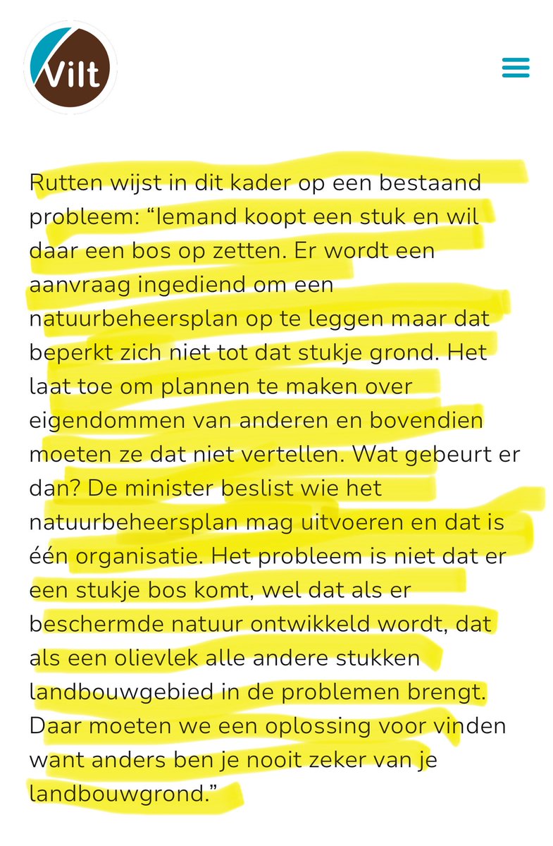 Wat mevrouw <a href="/RuttenGwendolyn/">Gwendolyn Rutten</a> in <a href="/vilt_nieuws/">VILT vzw</a> beweert over natuurbeheerplannen is manifest onjuist. Een natuurbeheerplan heeft enkel betrekking voor de effectief deelnemende percelen die al in eigendom of beheer van de indiener van het beheerplan zijn. Ook in het globaal kader